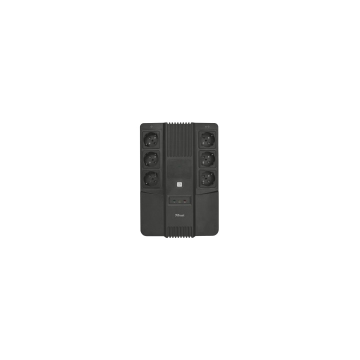 Sai linea interactiva trust maxxon 800va 6x schuko proteccion avr proteccion sobrecarga corto circuito negro 23326