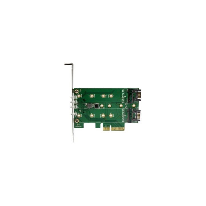 StarTech.com Tarjeta Adaptadora PCI Express 3.0 de 3 Puertos M.2 para SSD - 1x NVMe - 2x SATA III