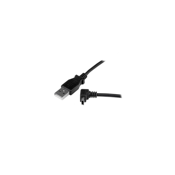 StarTech.com Cable Adaptador USB 2.0 1m USB A Macho a Mini USB B Macho Acodado en Íngulo hacia Arriba negro
