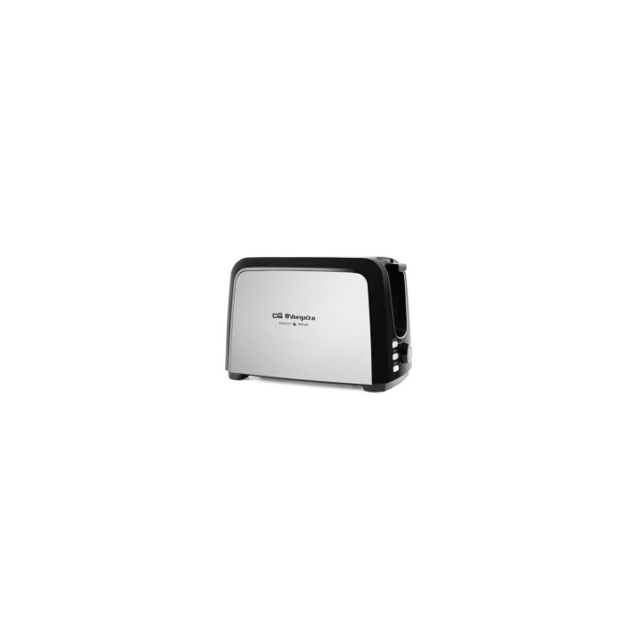 Tostador de pan orbegozo to 3060 750w 2 ranuras 7 niveles tostado carcasa aero inoxidable negro plata 17620