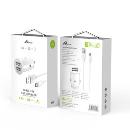 Home Serie Enjoy YCC-01M Adaptador de coche USB. 2 USB x 5V/2.4A con cable Micro USBÂ