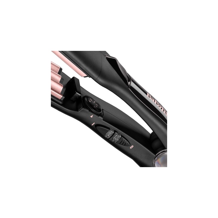 Plancha alisadora y rizadora babyliss the crimper para flequillo negro rosa 2165CE