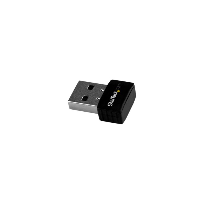 StarTech.com Micro Adaptador de Red Inalámbrica Wifi USB AC600 Externo - Wireless 1T1R 802.11ac - 2.4GHz y 5GHz negro