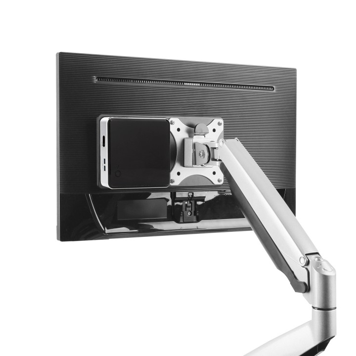 SOPORTE VESA AISENS PARA MINI PC NUC BAREBONE COMPATIBLE CON ESTANDARD 75X75 Y 100X100 ACERO Y ALUMINIO NEGRO MPC01-055