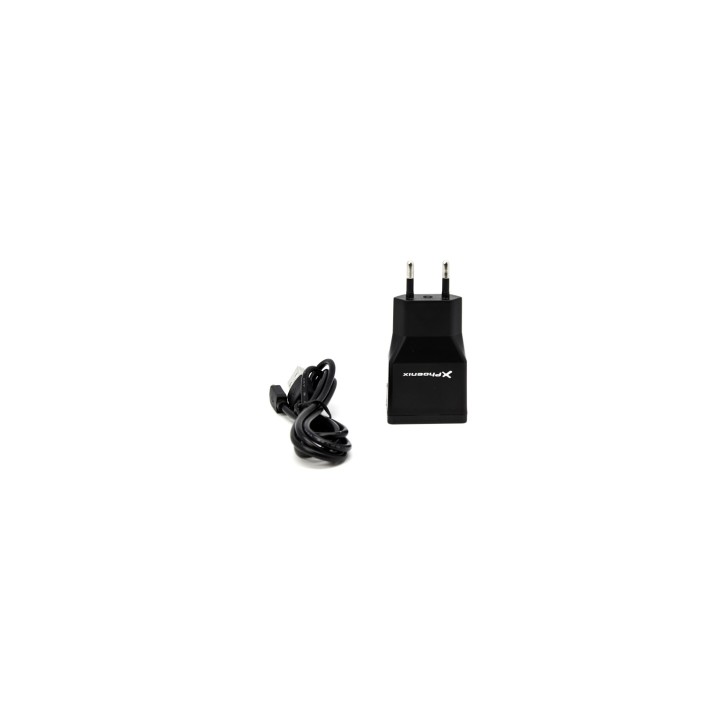 Cargador adaptador de pared phoenix universal 5v 2x usb 2A incluye cable usb a micro usb negro PHMICROUSBCHARGER+