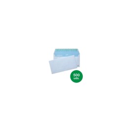 Caja de 500 sobres americanos sam pacsa opensam 115x225mm autoadhesivo tira de silicona papel blanco 90gr 247684