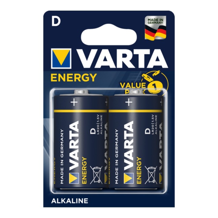 Varta blister 2 pilas alcalinas energy R20 D