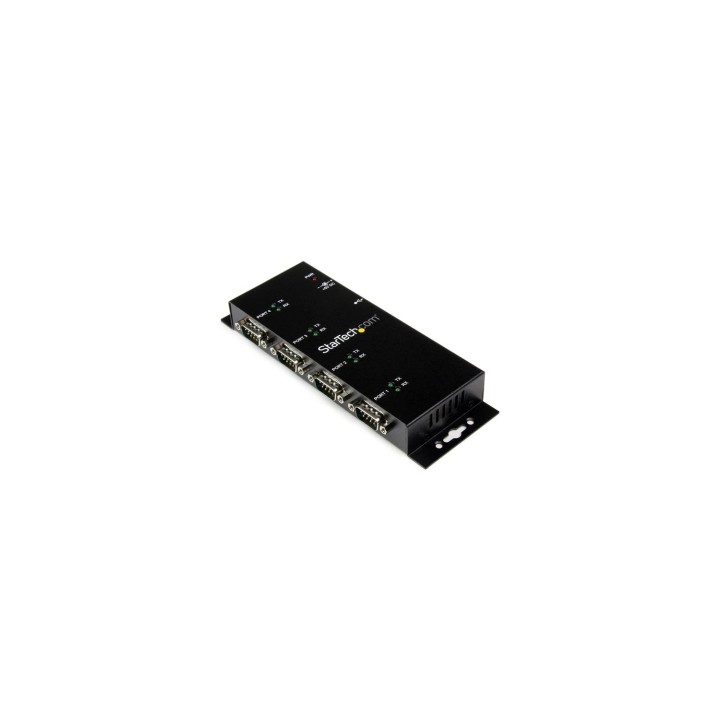 StarTech.com Concentrador Adaptador USB a Serie RS232 DB9 4 Puertos â€“ Riel DIN Industrial y Montaje en Pared