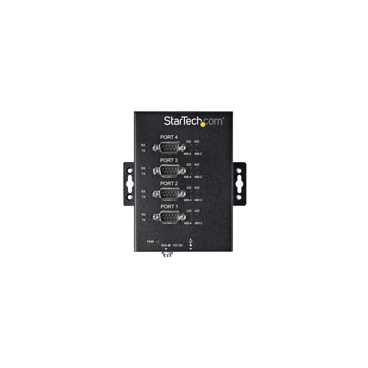 StarTech.com Adaptador Industrial USB a 4 Puertos Serie DB9 RS232 RS422 RS485 con Protección ESD de 15kV - Cable Conversor USB