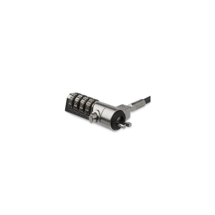 StarTech.com Cable de seguridad para portatil con bisagra giratoria con candado de combinacion de 4 digitos negro plata LTLOCK4D