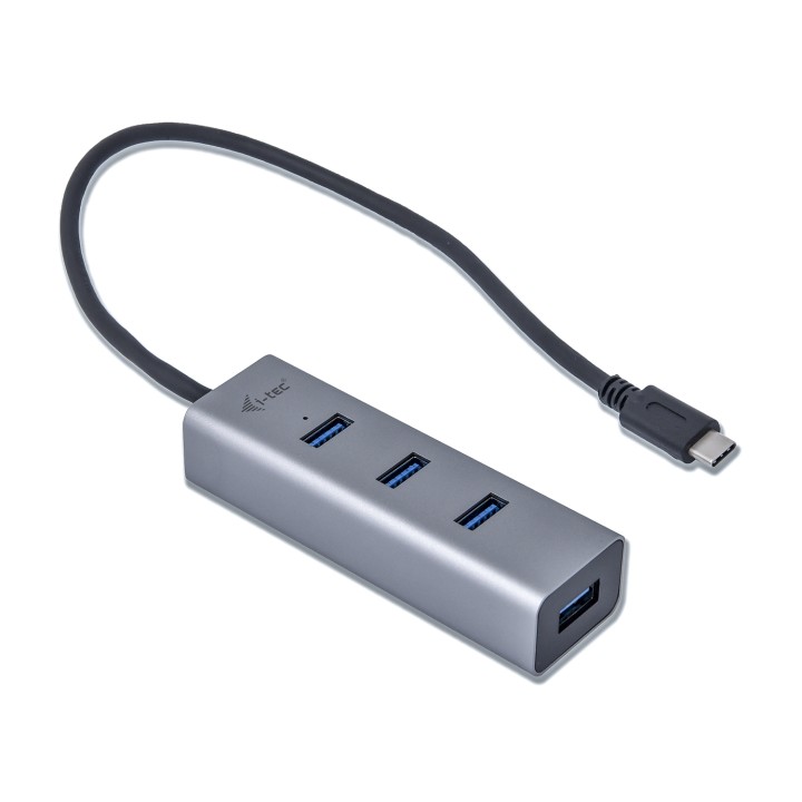 Hub i-tec metal usb tipo-c 4puertos usb 3.2 gen 1 gris C31HUBMETAL403