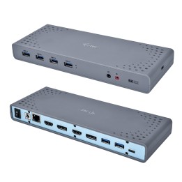 Docking station i-tec usb tipo-c thunderbolt 3 Dual Displayport hdmi negro turquesa CADUAL4KDOCK