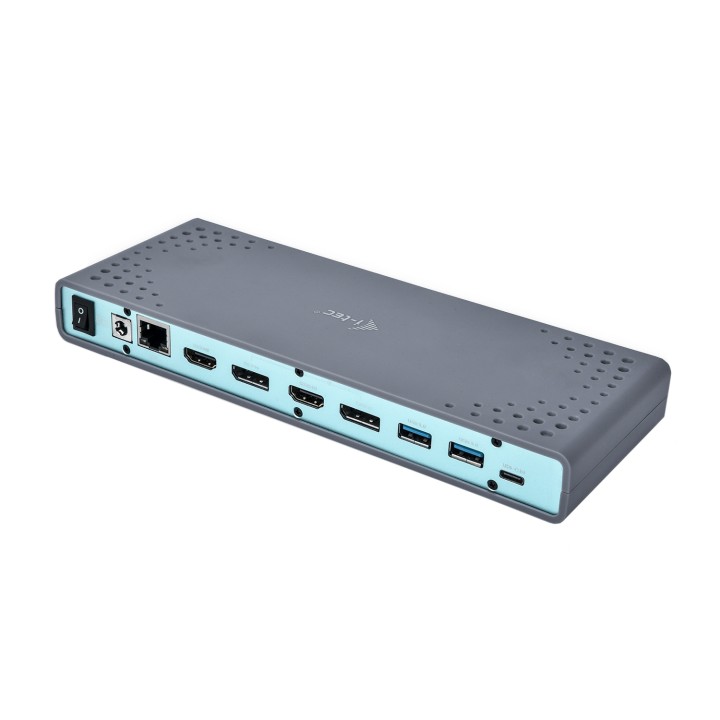 Docking station i-tec usb tipo-c thunderbolt 3 Dual Displayport hdmi negro turquesa CADUAL4KDOCK