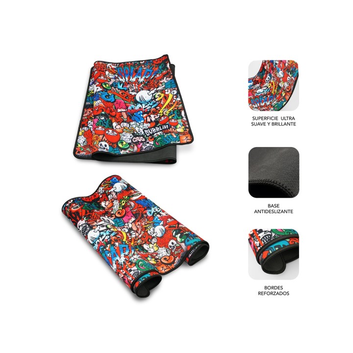 Alfombrilla subblim grafitti xl 900 x 400 x 3mm SUB-MP-01PUW02