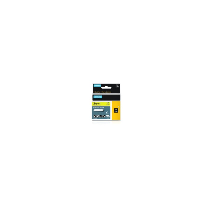 Cinta dymo nylon flexible ind negro sobre amarillo multicolor 18491