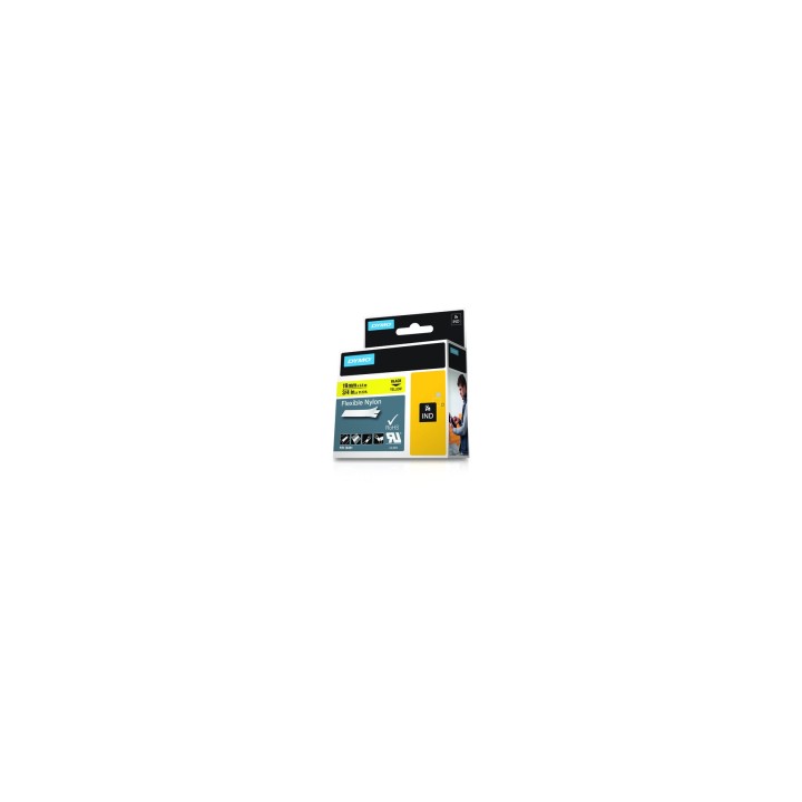 Cinta dymo nylon flexible ind negro sobre amarillo multicolor 18491