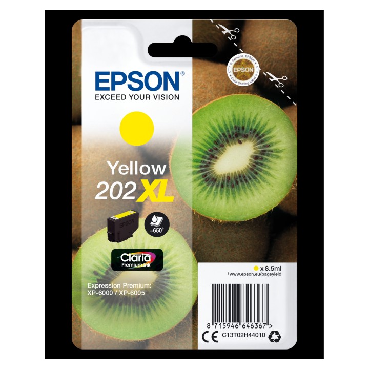 Cartucho Epson Kiwi Singlepack Yellow 202XL Claria Premium Ink C13T02H44010