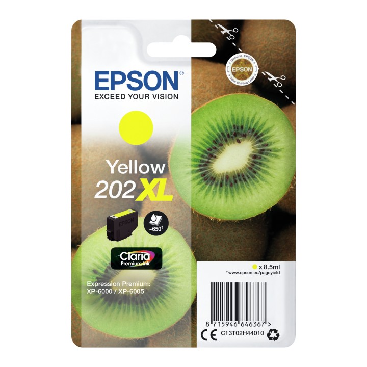 Cartucho Epson Kiwi Singlepack Yellow 202XL Claria Premium Ink C13T02H44010