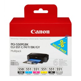 Cartcuho de tinta canon PGI-550PGBK + CLI551 6 piezas original multipack para fotografias 6496B005