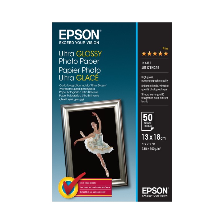 Papel Epson Ultra Glossy Photo Paper - 13x18cm - 50 Hojas C13S041944
