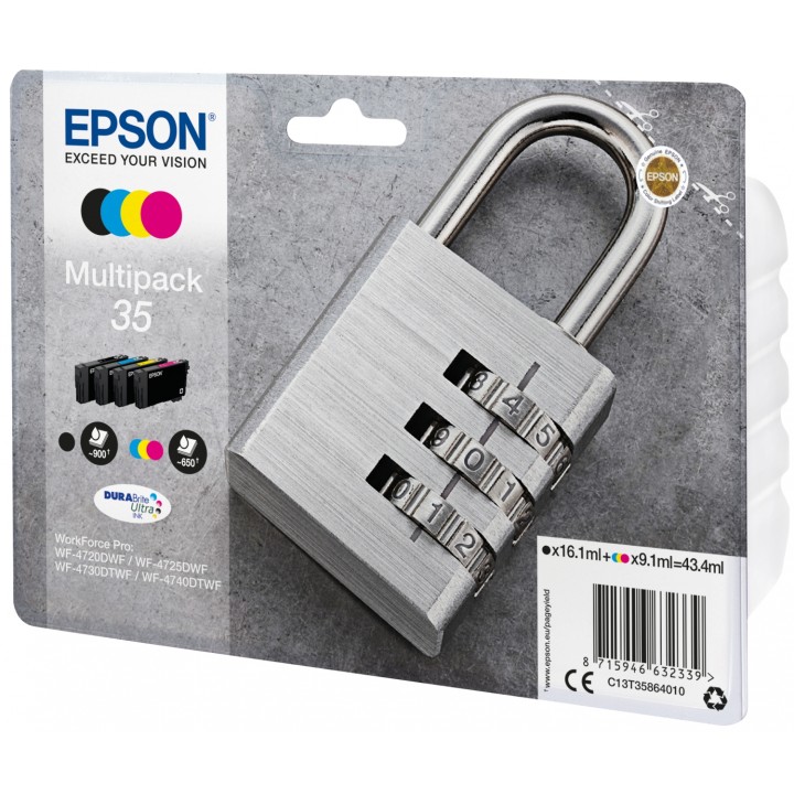 Cartucho de tinta epson padlock multipack 4-colours 35 durabrite ultra ink C13T35864010
