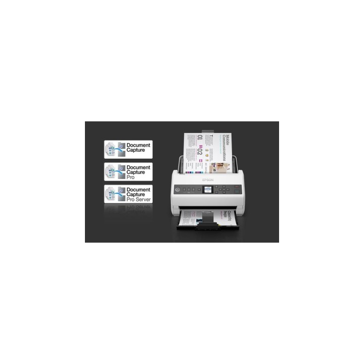 Epson DS-730N Escáner alimentado con hojas 600 x 600 DPI A4 Negro, Gris