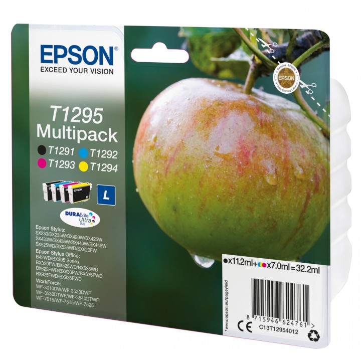 Cartucho Epson Apple Multipack T1295 4 colores etiqueta RF C13T12954022