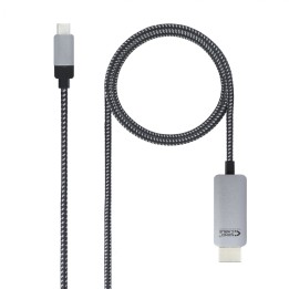 Cable conversor nanocable usb tipo-c macho a hdmi macho 1.8m aluminio negro 10.15.5102