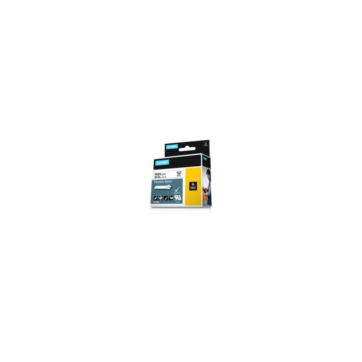 Cinta dymo nylon flexible ind negro sobre blanco multicolor 18489