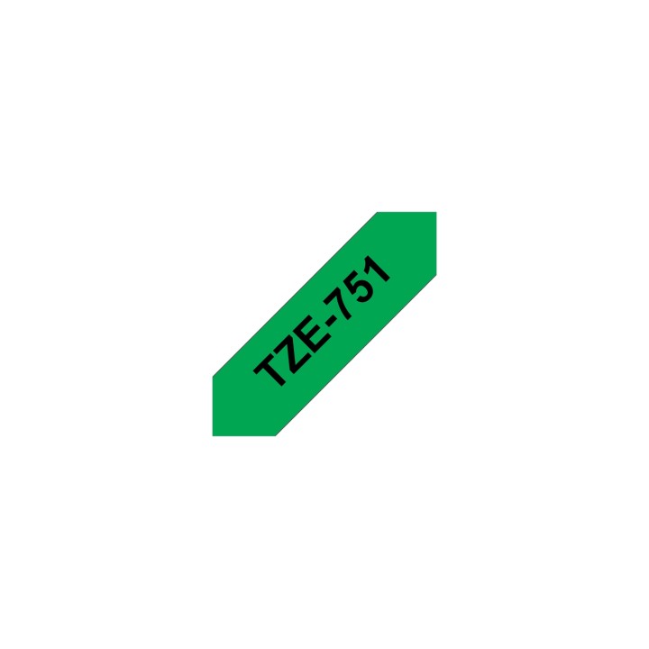 Cinta laminada brother tze negro sobre verde gris 24mm TZe751