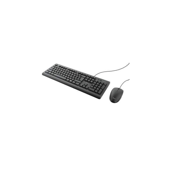Teclado trust TKM-250 usb estandar + raton ambidextro negro 23977