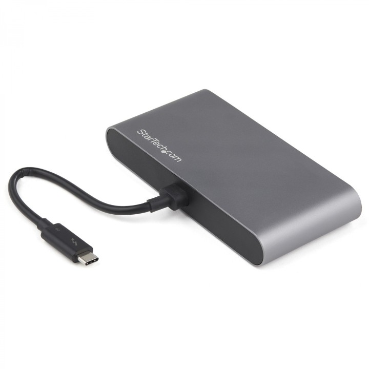 StarTech.com Mini Docking Station Thunderbolt 3 Mini Replicador de Puertos TB3 para Dos Monitores DisplayPort de 4K a 60Hz gris