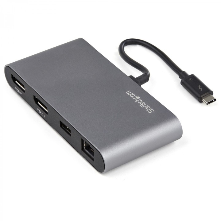 StarTech.com Mini Docking Station Thunderbolt 3 Mini Replicador de Puertos TB3 para Dos Monitores DisplayPort de 4K a 60Hz gris