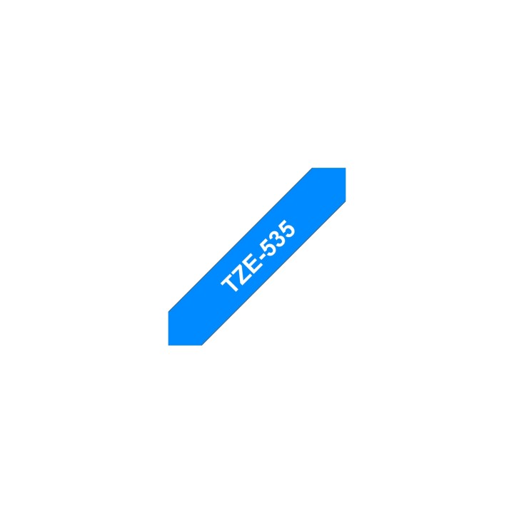 Cinta laminada brother blanco sobre azul tze 12mm TZE535