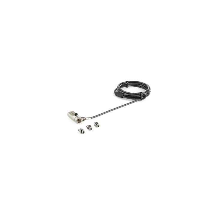 StarTech.com Cable de seguridad universal 3 en 1 para portatiles con candado de Combinacion de 4 digitos 2m negro plata