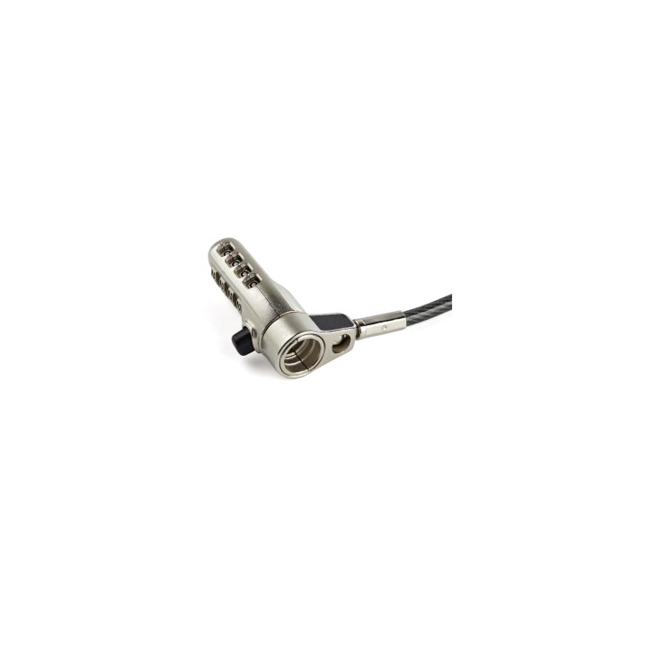 StarTech.com Cable de seguridad universal 3 en 1 para portatiles con candado de Combinacion de 4 digitos 2m negro plata