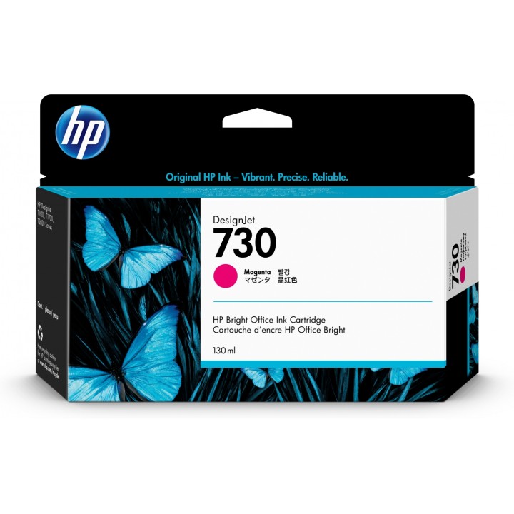 Cartucho HP 730 Original Rendimiento estándar Magenta P2V63A