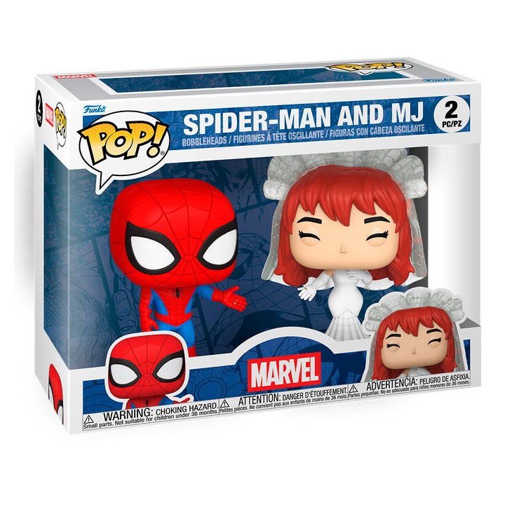 Blister 2 figuras POP Marvel Spider-Man and MJ