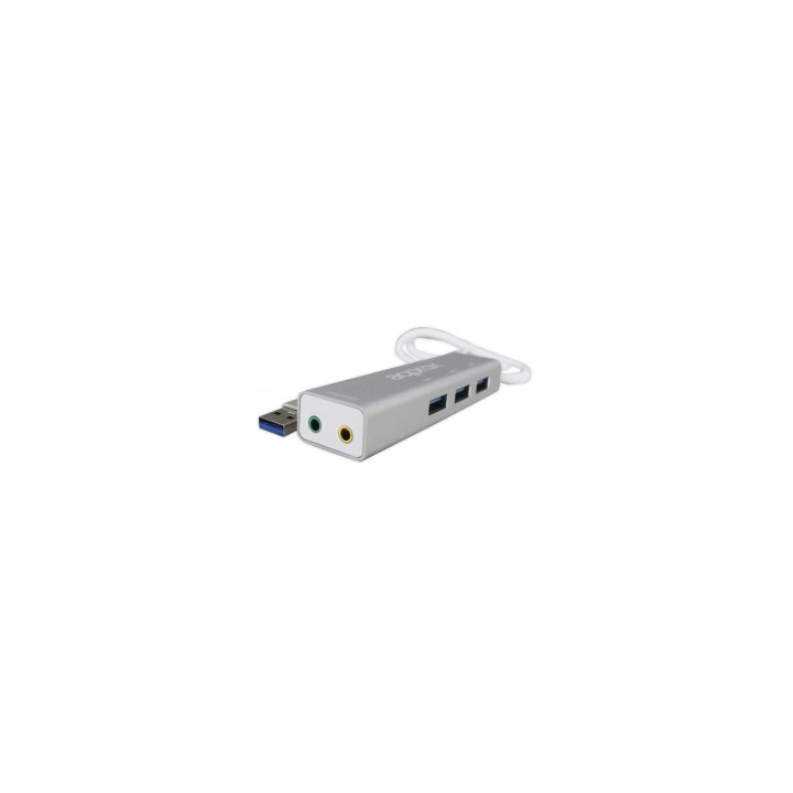 Approx Adaptador USB Sound Card TARJETA DE SONIDO + USB 3.0 HUB APPUSB51HUB
