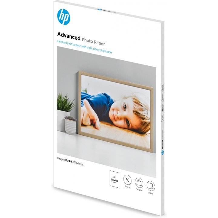 HP Q8697A papel fotográfico A3 De alto brillo
