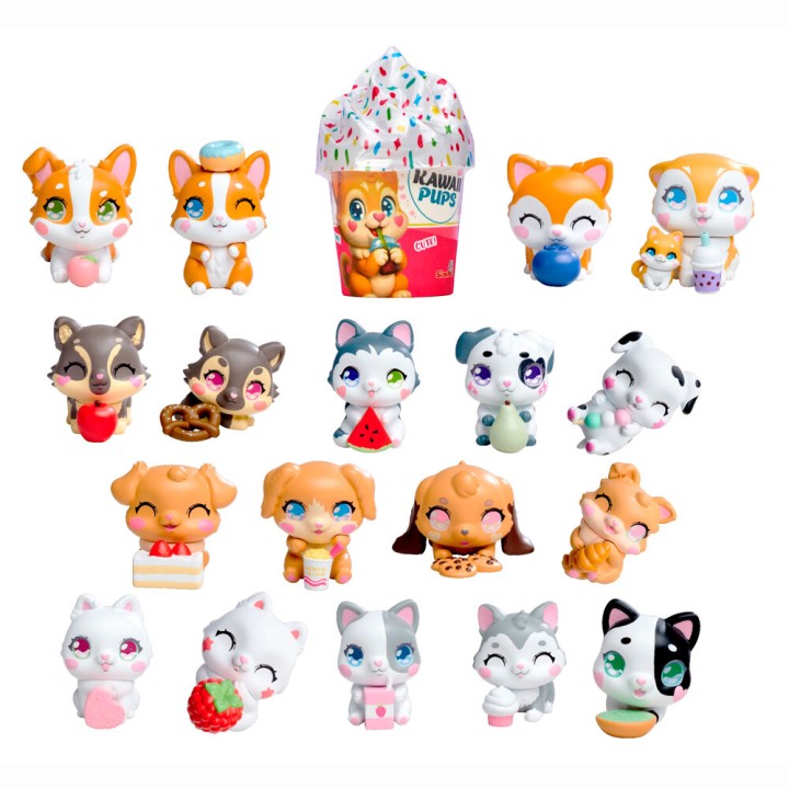 Mini figura Kawaii Pups surtido