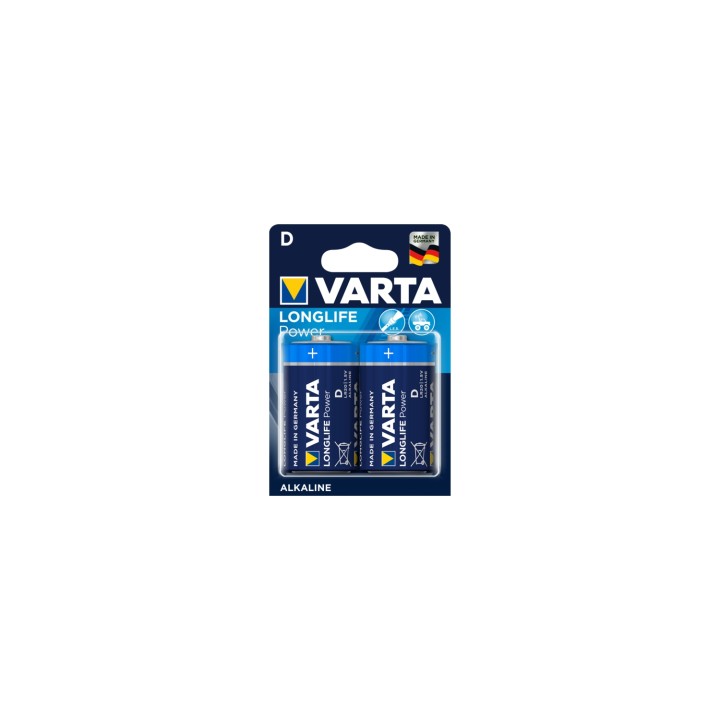 Varta blister 2 pilas alcalinas LR20 D longlife power negro azul