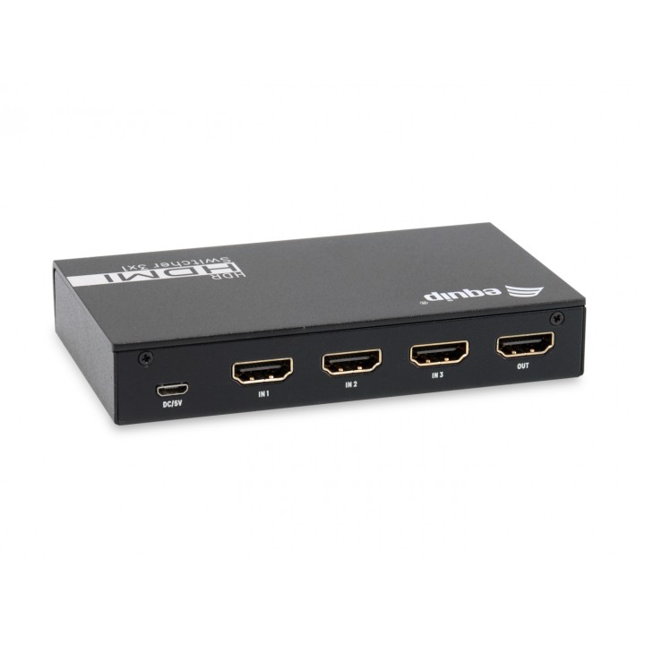 Equip 332725 Interruptor de video HDMI 2.0 negro