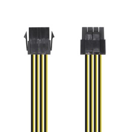 Aisens A131-0419 Cable Alimentación 8pin hembra a 4+4pin macho 0.3m negro amarillo