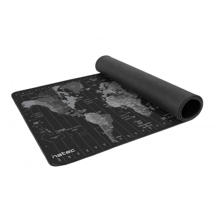NATEC Alfombrilla Time Zone Map Maxi Negro, Gris