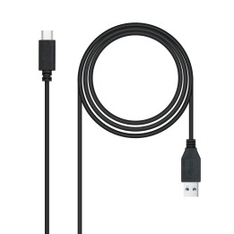 Nanocable Cable USB 3.1 Gen2 10Gbps 3A, tipo USB-C/M-A/M Negro