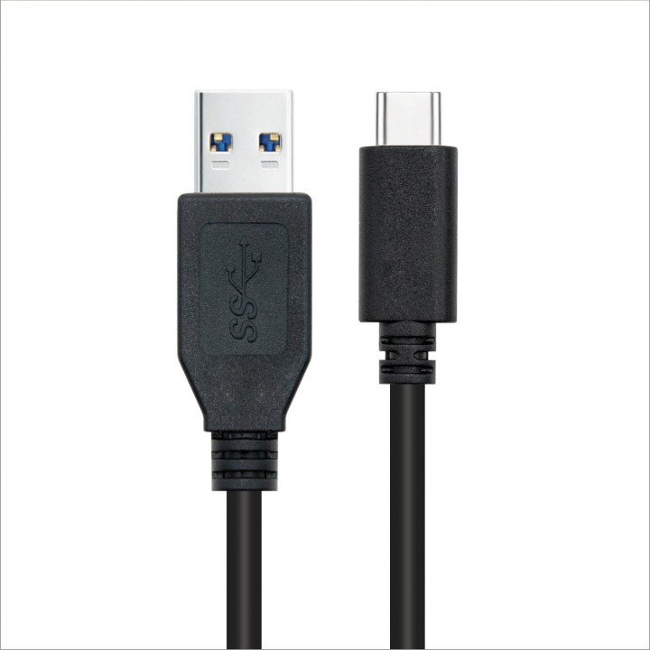 Nanocable Cable USB 3.1 Gen2 10Gbps 3A, tipo USB-C/M-A/M Negro