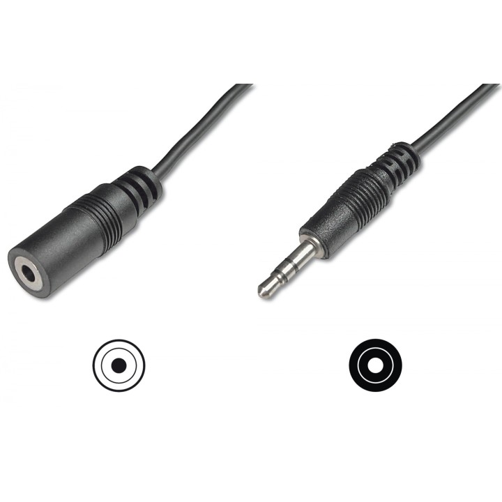ASSMANN Electronic cable de audio 3,5 mm Macho/Hembra 2,5 m Negro