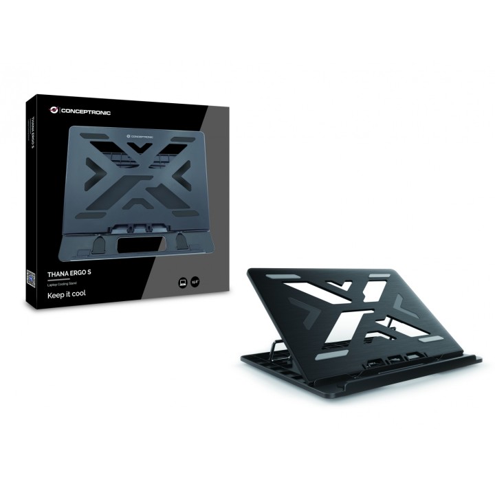 Conceptronic ERGO Soporte con refrigeracion para portatil 15.6p negro