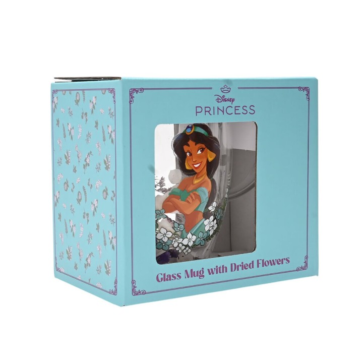 Taza cristal flores secas Jasmine Princesas Disney